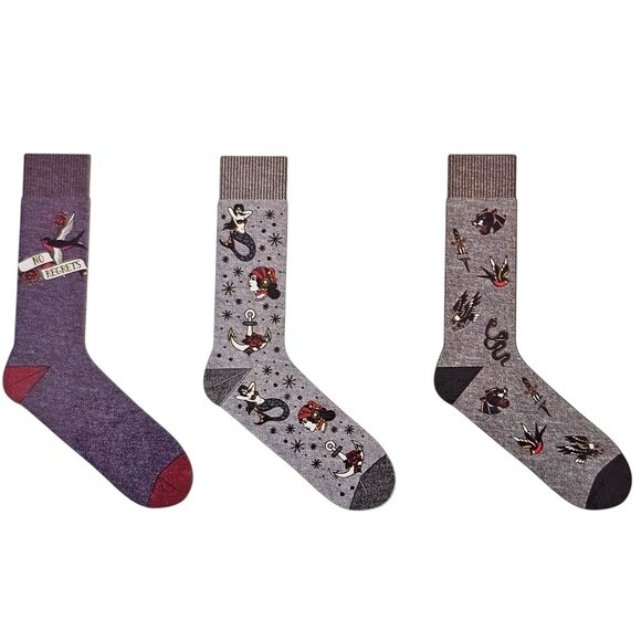 Good Boy Holiday Fun No Regrets Crew Sock 3 Pack Men's Size 6-12 NIP - Picture 1 of 9